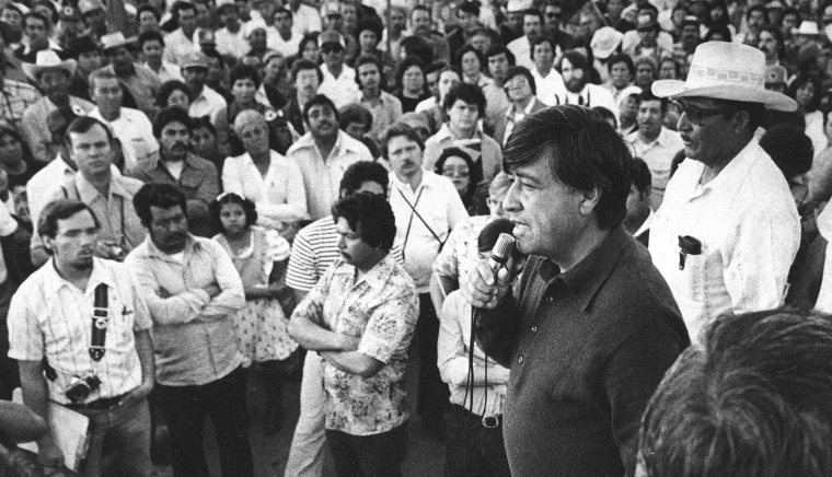 Cesar Chavez at a rally in Calexico