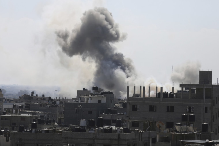Smoke rises from an explosion after an Israeli airstrike