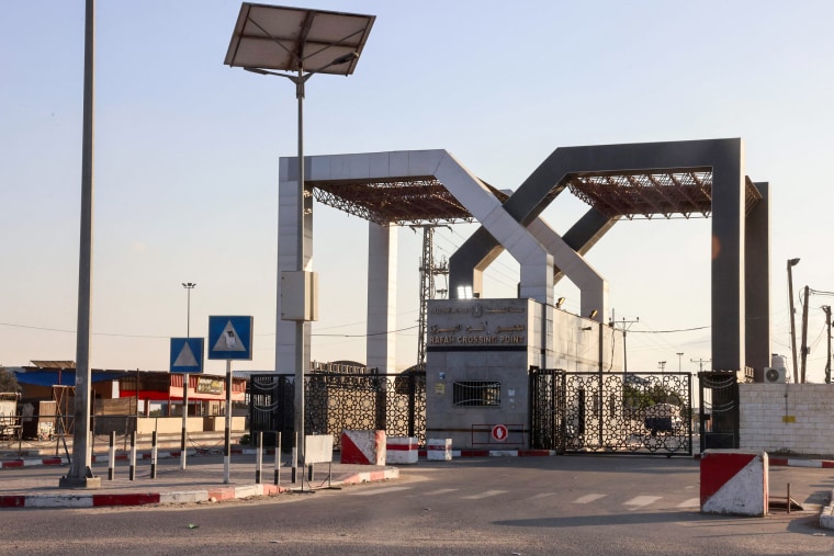 The Rafah border crossing between Gaza and Egypt on Oct. 10, 2023.