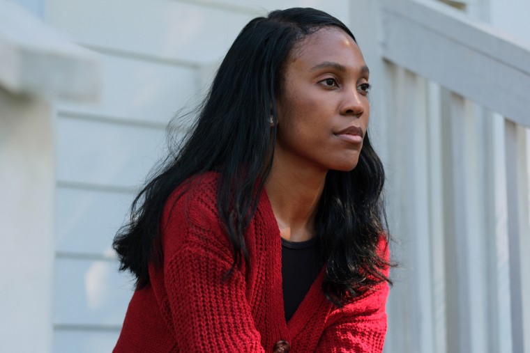 Bree Watts, who saw fertility complications due to the hair relaxer, seen in her home in Atlanta