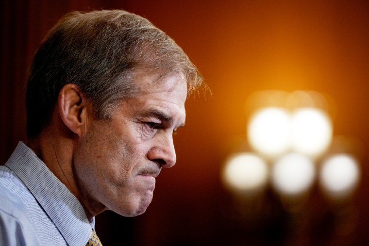 Rep. Jim Jordan, the Republican Speaker designee, holds a press conference at the U.S. Capitol on Friday in Washington, DC.