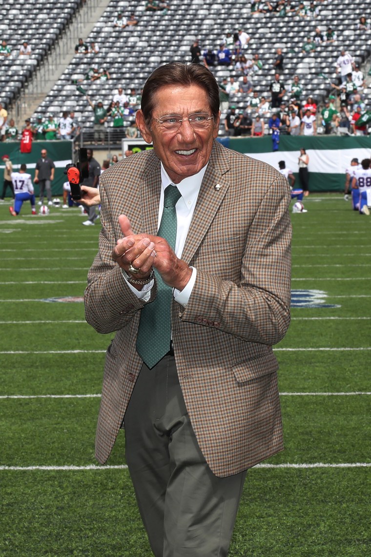 Joe Namath attends the Buffalo Bills v New York Jets game in East Rutherford, N.J. in 2019.