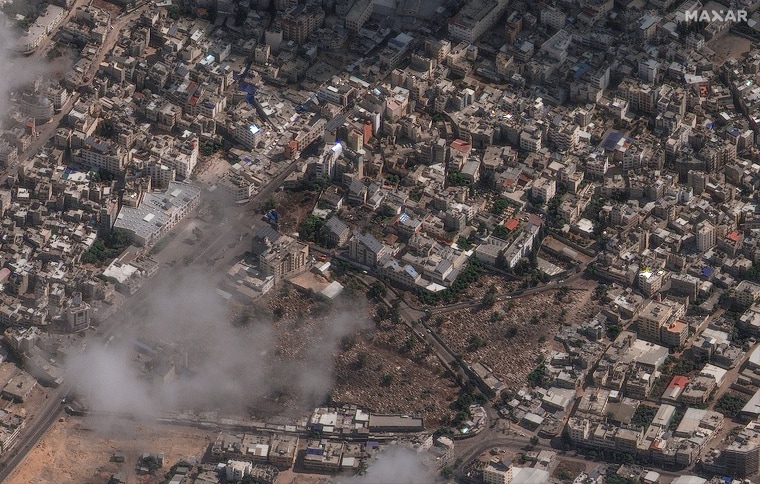 Satellite imagery of al-Ahli hospital in Gaza