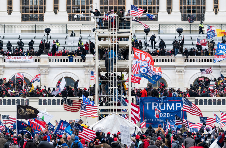 Trump supporters occupy the West Front of the Capitol on Jan. 6, 2021.