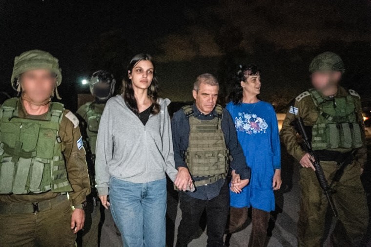 Judith Raanan and Natalie Shoshana Raanan with Israel Defense Forces on Oct. 20, 2023.