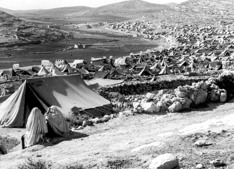 A refugee camp in the Jordan Valley for Palestinians driven from their homes by Israeli forces, 1948