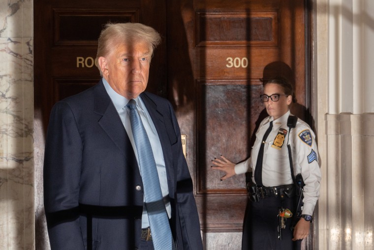 Donald Trump at New York State Supreme Court in New York on Wednesday, Oct. 18, 2023.