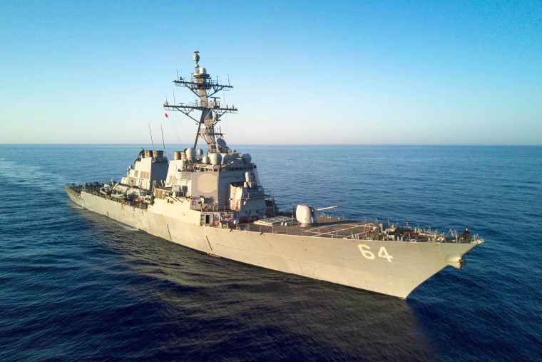 The Arleigh Burke-class guided-missile destroyer USS Carney (DDG 64)