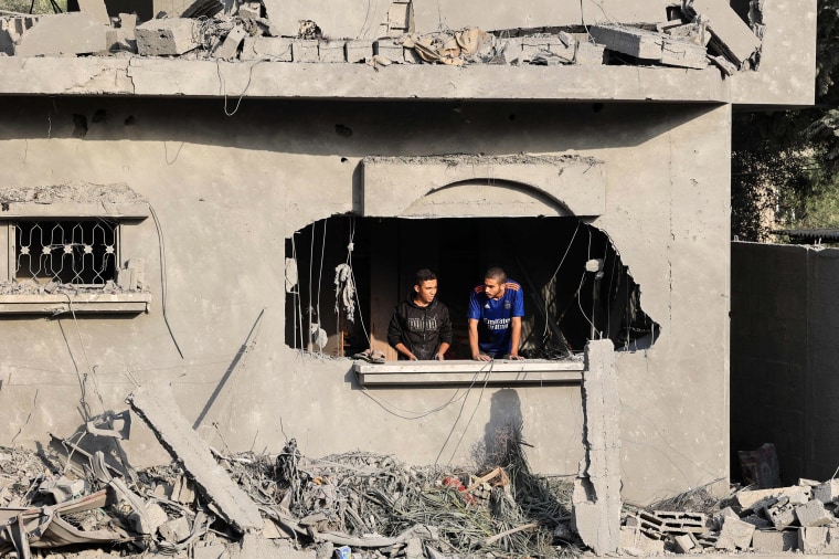 A damaged building after an Israeli air strike in Gaza.