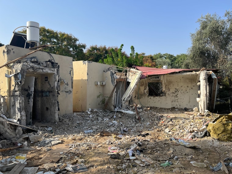 The bulldozed home at kibbutz Re'im.