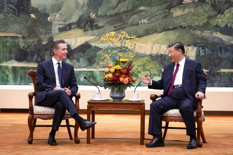 California Gov. Gavin Newsom meets with Chinese President Xi Jinping in Beijing.