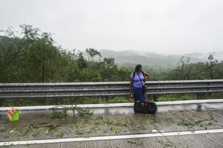 Image: a highway blocked by a landslide triggered by Hurricane Otis