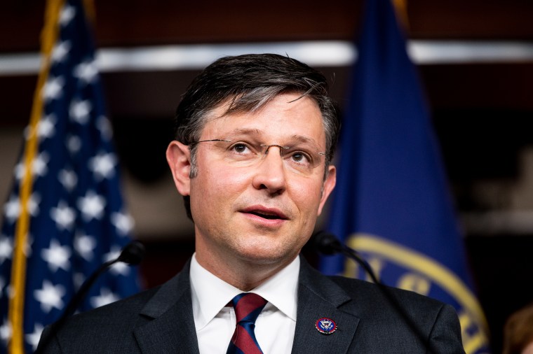 Rep. Mike Johnson R-La., speaks at the House GOP news conference in 2021.