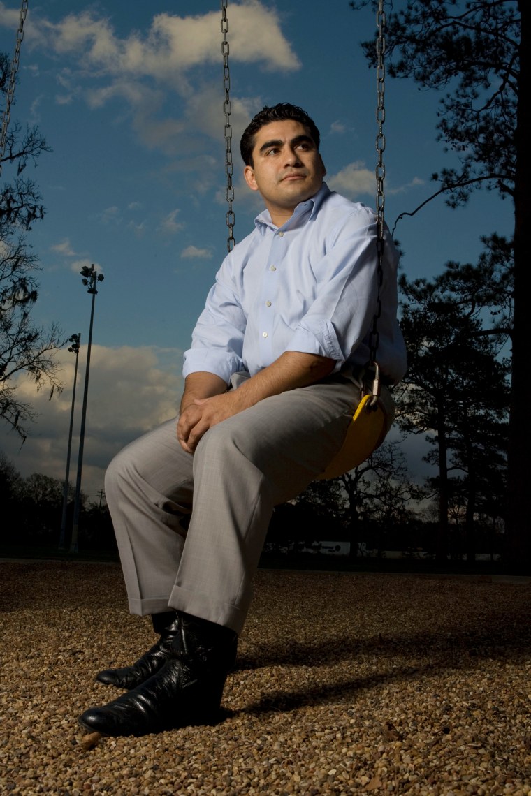 State Rep. Armando Walle poses for a portrait in Warren Park in Houston.