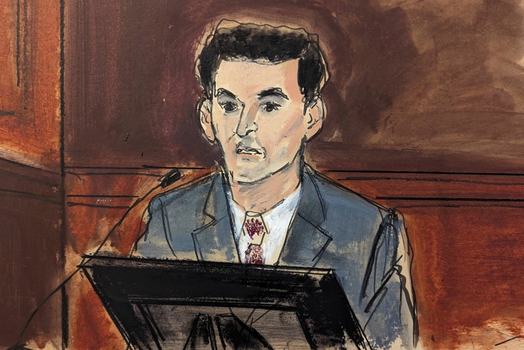 Courtroom sketch of Sam Bankman-Fried 