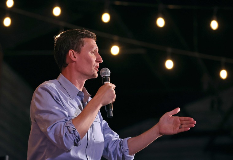 Then-Republican Senate candidate Blake Masters speaks at a campaign rally on Nov. 5, 2022 in Queen Creek, Ariz.