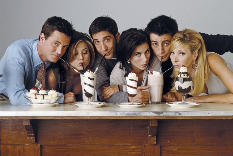 A publicity photo of the cast of "Friends"