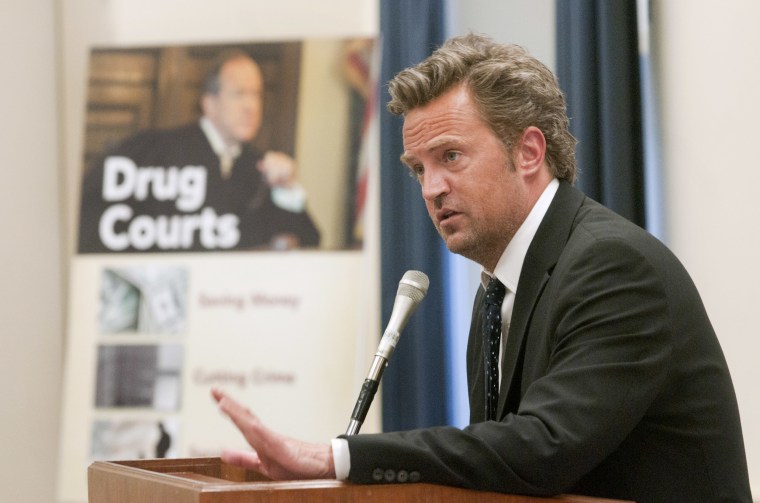 Image: Matthew Perry speaks at a House Addiction, Treatment and Recovery Caucus briefing in Washington, D.C. Perry was admired for speaking about his longtime addiction struggles.