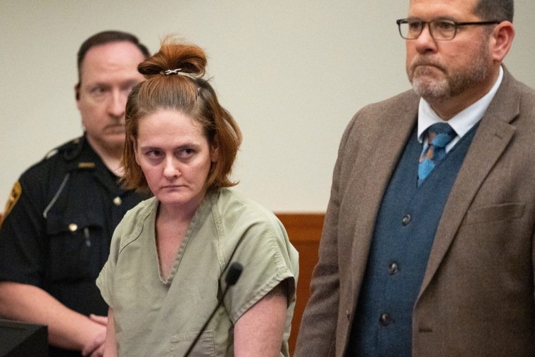 Rebecca Auborn, 33, during her arraignment on Oct. 30, 2023, in Columbus, Ohio.