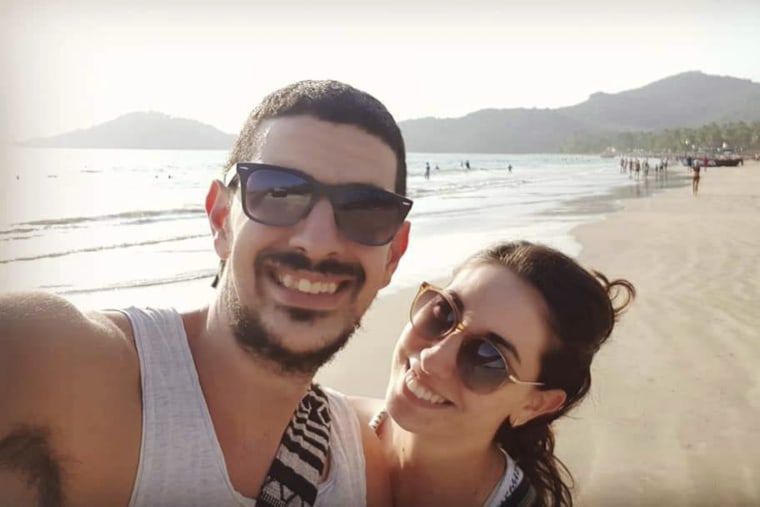 Or Levy, 33, and his wife, Eynav Elkayam Levy, 32. The couple fled the Nova music festival on Oct. 7 when Hamas rockets flew overhead and hid in a bomb shelter. Enyav’s family was told she was killed there and Or was taken hostage.