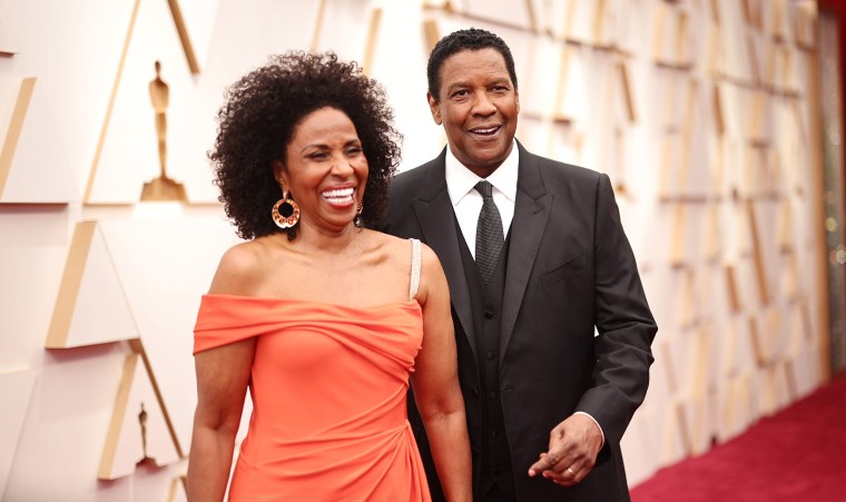 Pauletta Washington and Denzel Washington attend the 94th Annual Academy Awards at Hollywood and Highland on March 27, 2022 in Hollywood, California. 