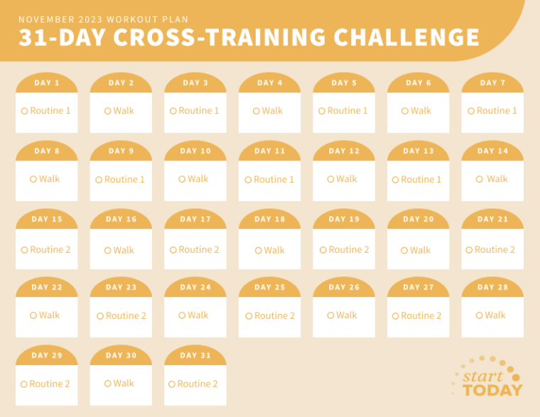 Start TODAY cross-training challenge for walkers