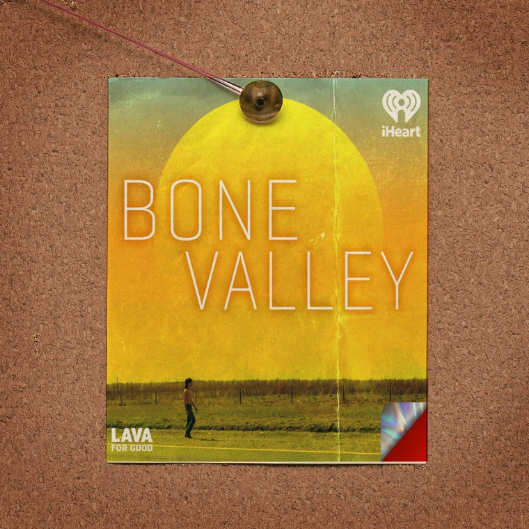 Bone Valley logo pinned to cork board