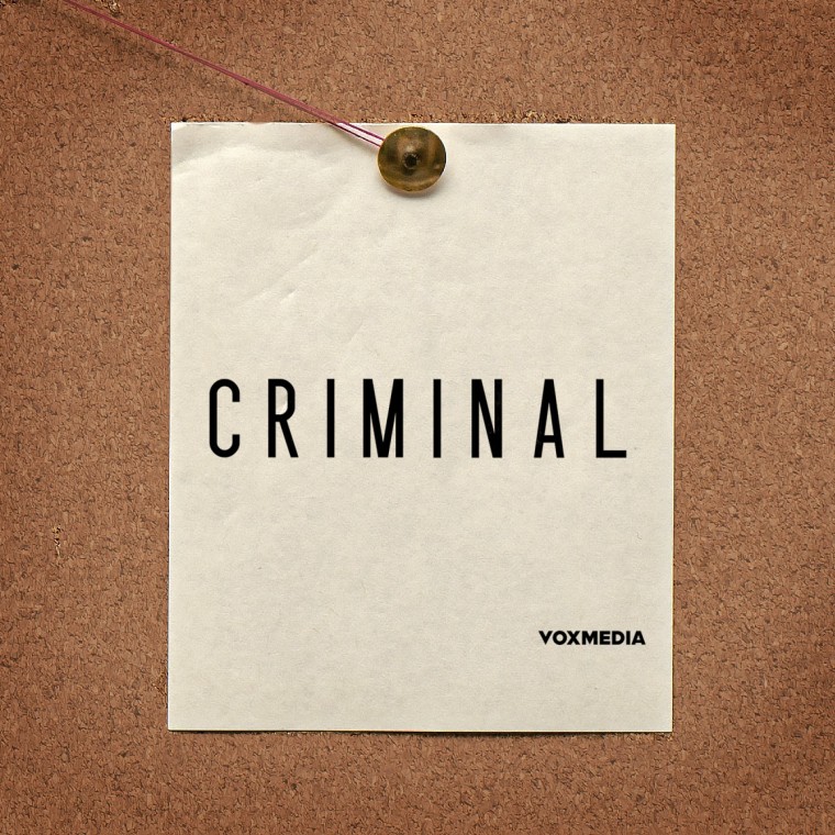 Criminal logo pinned to cork board