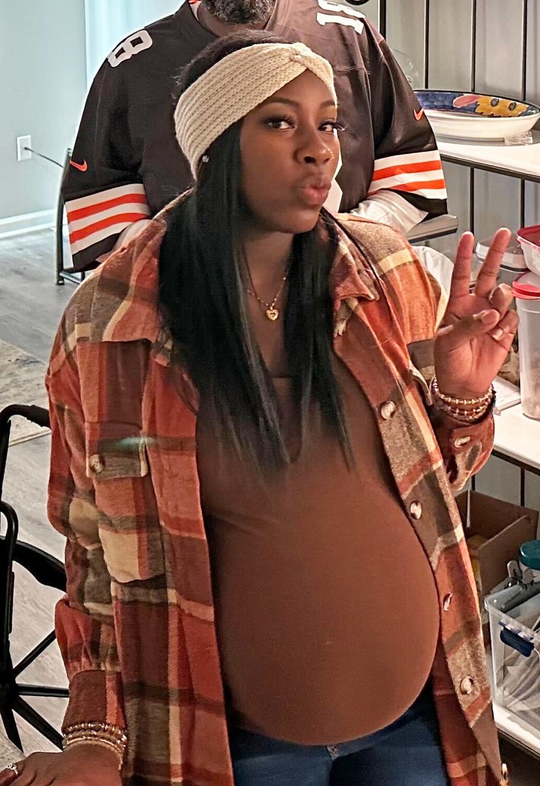 Tylan Jones was enjoying a Browns tailgate just hours before giving birth.