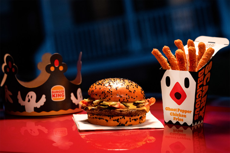Burger King’s Halloween menu additions, with a ghostly crown.
