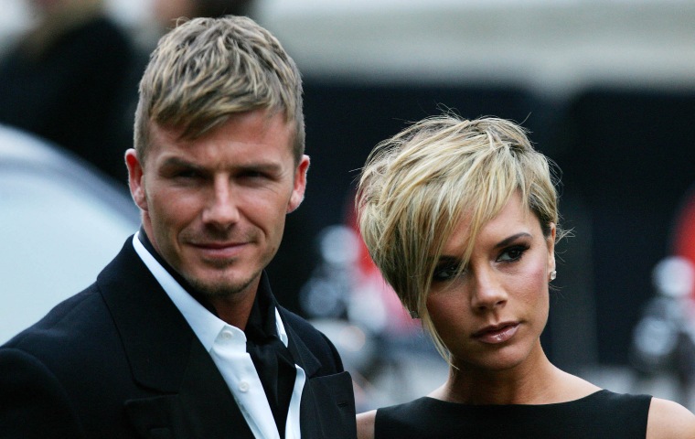 David Beckham and wife Victoria arrive for the Sports Industry awards in London in 2007.