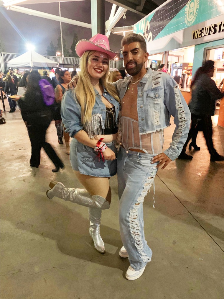Gloria and Elmo saw RBD in San Antonio and were inspired by to re-create one of their denim looks from the show.