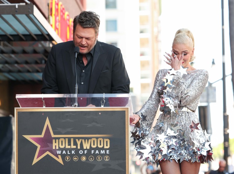 Blake Shelton praises Gwen Stefani during his speech at her Hollywood Walk of Fame ceremony