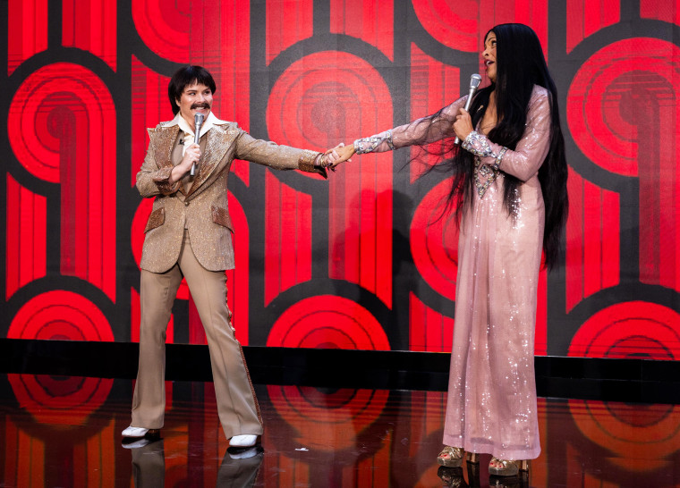 Jenna Bush Hager and Hoda Kotb in costume as Sonny and Cher for  TODAY's Halloween extravaganza