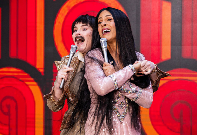 Jenna Bush Hager and Hoda Kotb in costume as Sonny and Cher for  TODAY's Halloween extravaganza