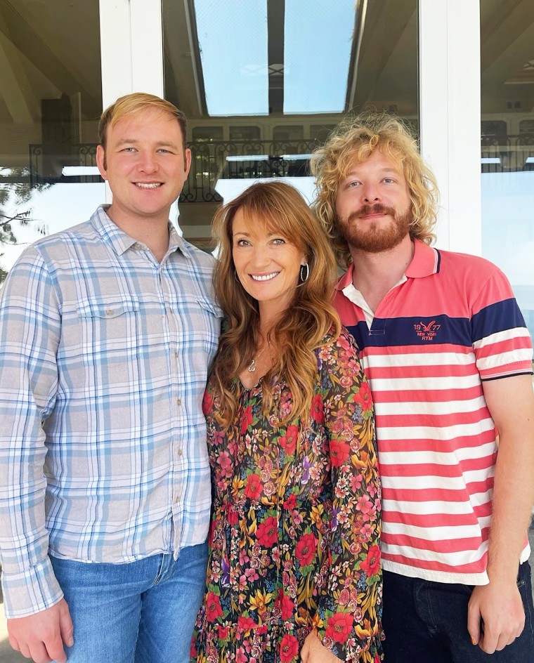 Jane Seymour shared a rare photo with her twin sons Kristopher and John. 