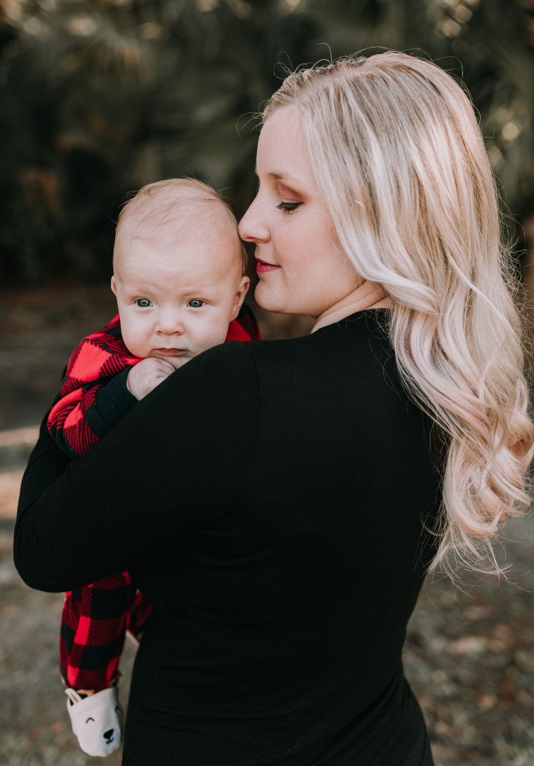 Breastfeeding her son helped Olivia Franz find a lump and notice changes to her breast, including redness, swelling and an orange peel look on her skin.