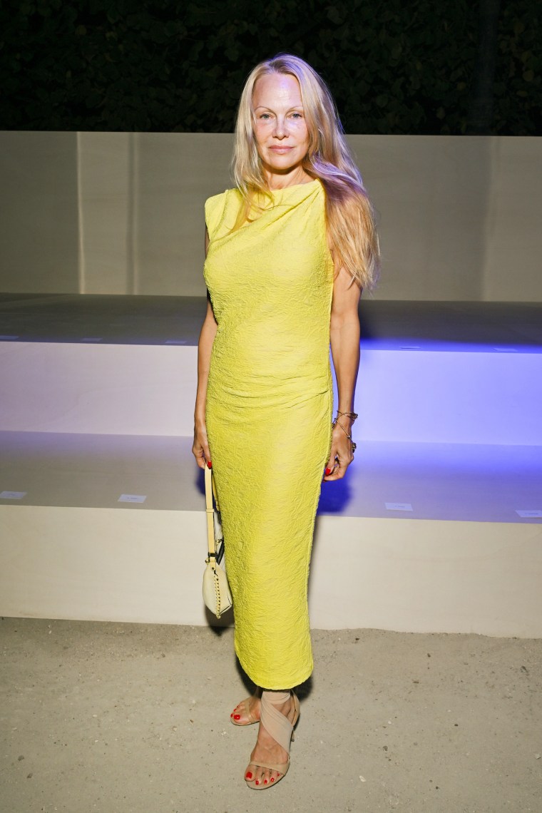 Pamela Anderson at the Isabel Marant womenswear spring/summer 2024 show as part of Paris Fashion Week on Sept. 28, 2023.