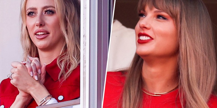 Taylor Swift and Brittany Mahomes Root for Their Guys in Matching