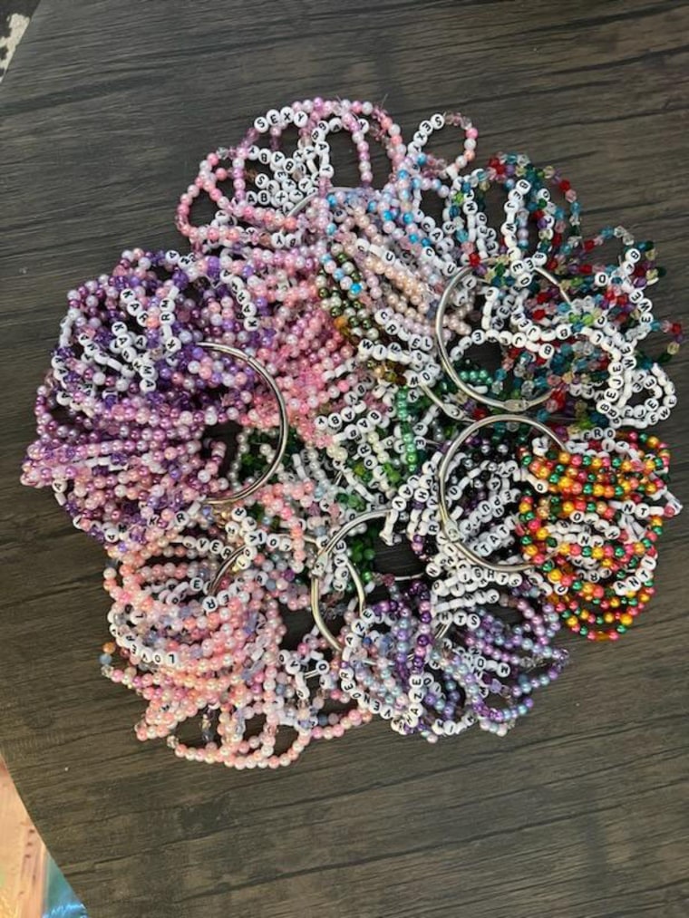 A giant pile of friendship bracelets