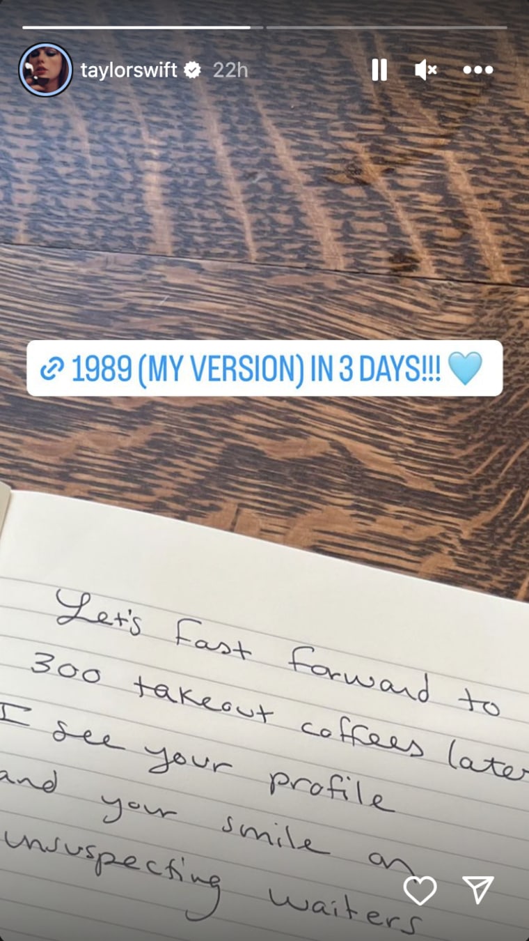 Swift's first Instagram story this week seemed to hint at her upcoming re-release of "1989."