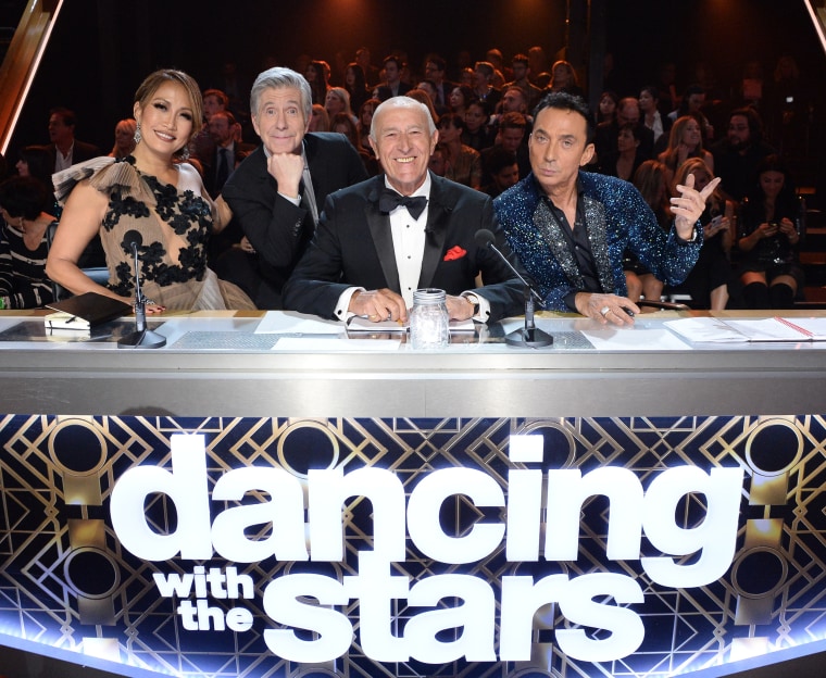 Carrie Ann Inaba, Tom Bergeron, Len Goodmad, Bruno Tonioli on the "Dancing With The Stars" Season 28 finale.
