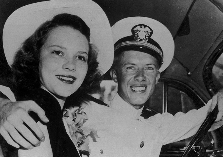 Rosalynn Smith y Jimmy Carter al contraer matrimonio en Plains, Georgia, el 7 de julio de 1946.
