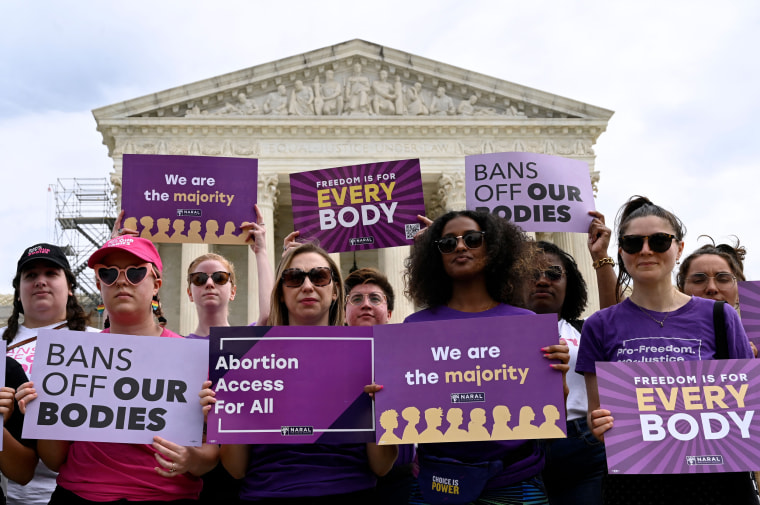 Abortion rights advocates rally outside the U.S. Supreme Court 