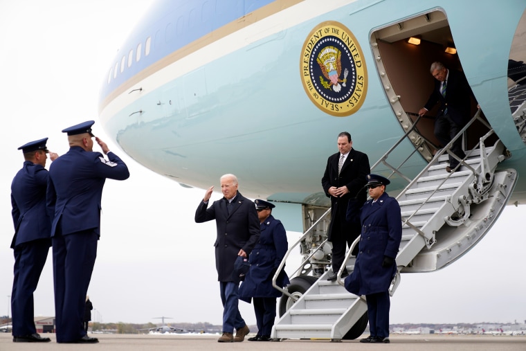 President Joe Biden arrives in St. Paul, on Nov. 1, 2022.