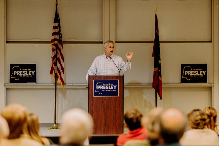 Democratic Candidate Brandon Presley speaks in Oxford, Miss.