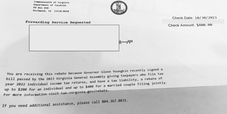 The tax rebate letter