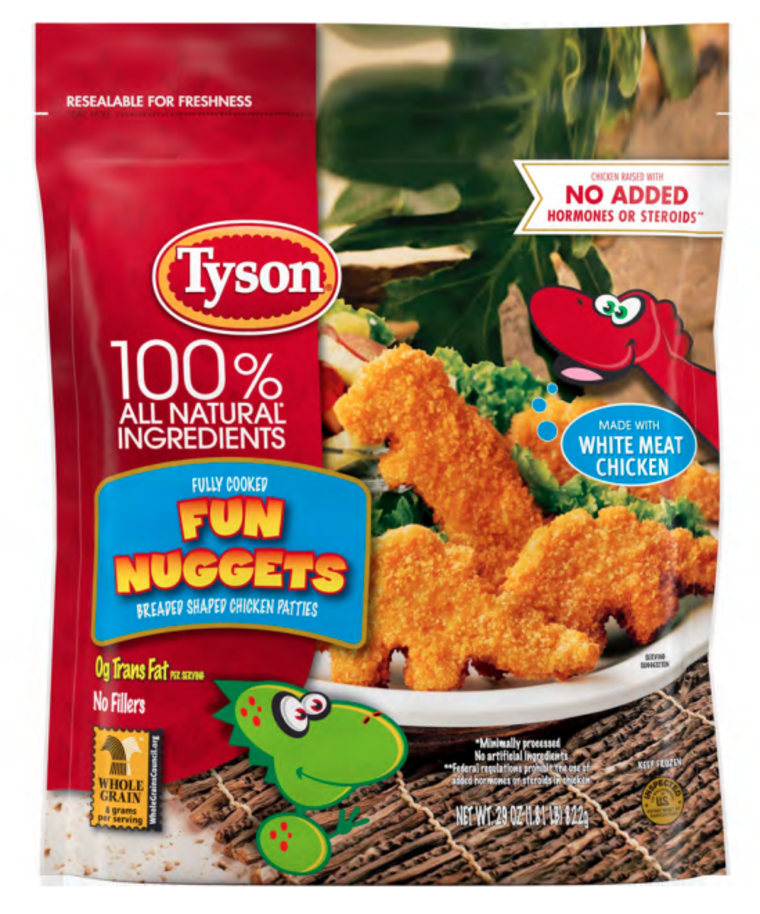 Tyson is recalling nearly 30,000 pounds of its Fully Cooked Fun Nuggets Breaded Shaped Chicken Patties.