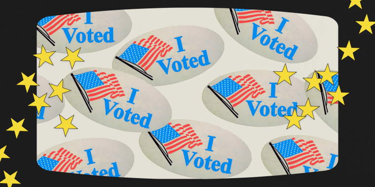 Collage of "I Voted" stickers