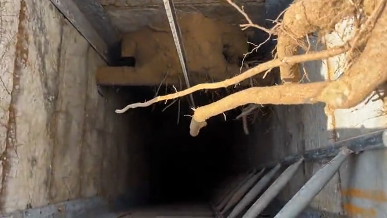 A tunnel allegedly used by Hamas during an embed tour of northern Gaza led by the IDF.
